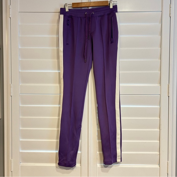 Pam & Gela Track Pant Purple White Stripe Size Small - Picture 1 of 3